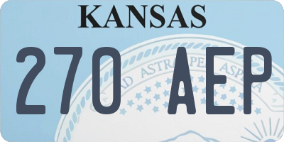 KS license plate 270AEP