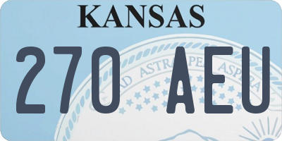 KS license plate 270AEU