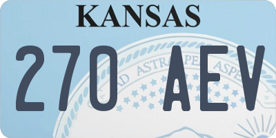 KS license plate 270AEV