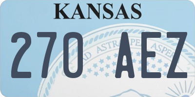 KS license plate 270AEZ