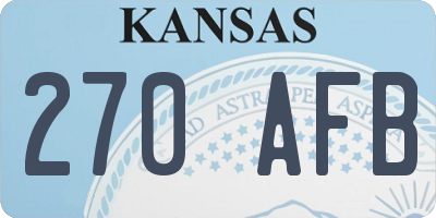 KS license plate 270AFB