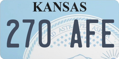 KS license plate 270AFE