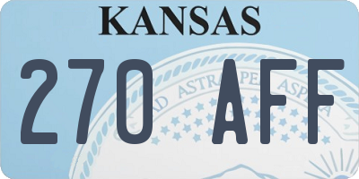 KS license plate 270AFF