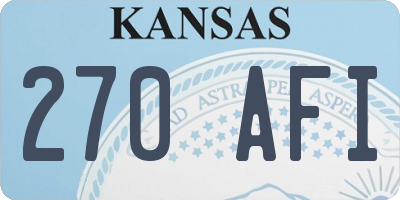 KS license plate 270AFI