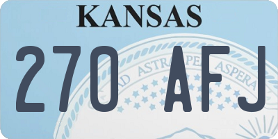 KS license plate 270AFJ