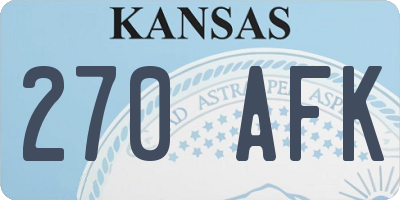 KS license plate 270AFK