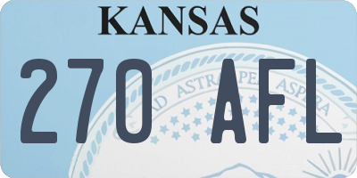 KS license plate 270AFL
