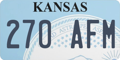 KS license plate 270AFM