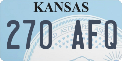 KS license plate 270AFQ