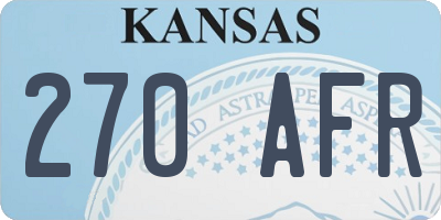 KS license plate 270AFR