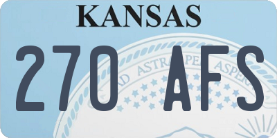 KS license plate 270AFS