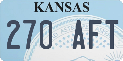 KS license plate 270AFT