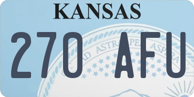 KS license plate 270AFU