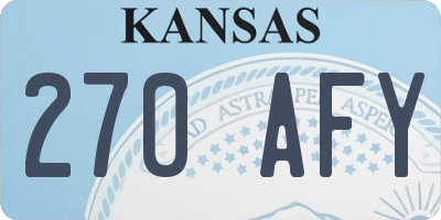 KS license plate 270AFY