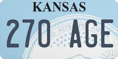 KS license plate 270AGE