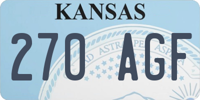 KS license plate 270AGF