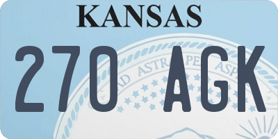 KS license plate 270AGK