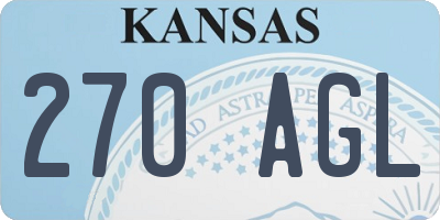 KS license plate 270AGL