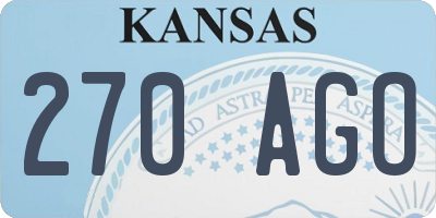 KS license plate 270AGO