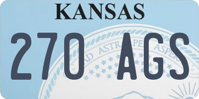 KS license plate 270AGS