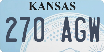 KS license plate 270AGW
