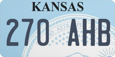 KS license plate 270AHB