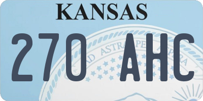 KS license plate 270AHC