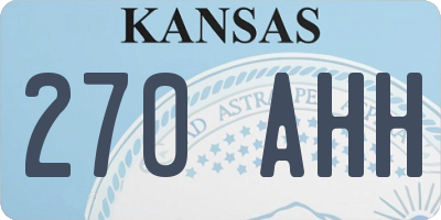 KS license plate 270AHH