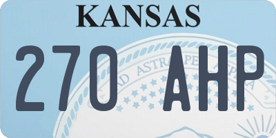 KS license plate 270AHP