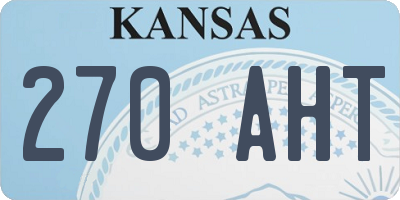 KS license plate 270AHT