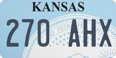 KS license plate 270AHX