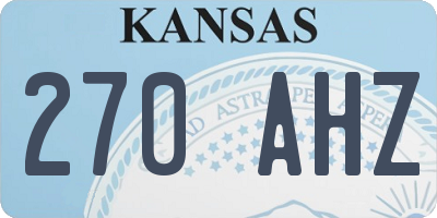 KS license plate 270AHZ