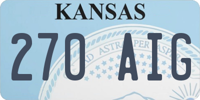 KS license plate 270AIG