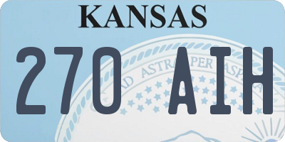 KS license plate 270AIH