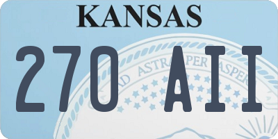KS license plate 270AII