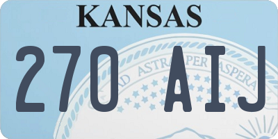 KS license plate 270AIJ