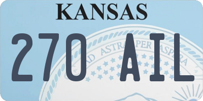 KS license plate 270AIL