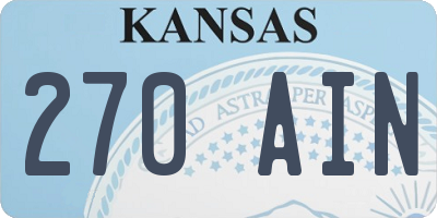 KS license plate 270AIN