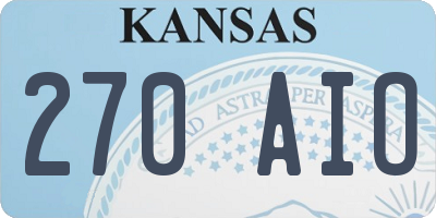 KS license plate 270AIO