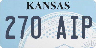 KS license plate 270AIP