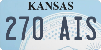 KS license plate 270AIS