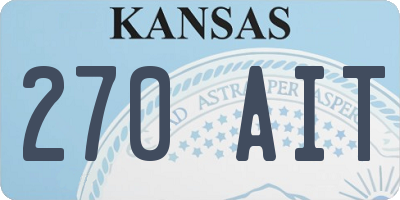 KS license plate 270AIT