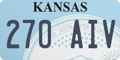 KS license plate 270AIV