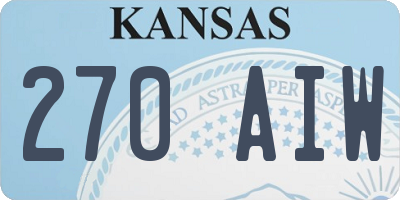 KS license plate 270AIW