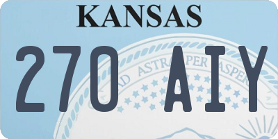 KS license plate 270AIY