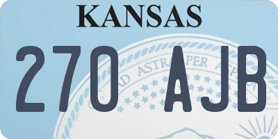 KS license plate 270AJB