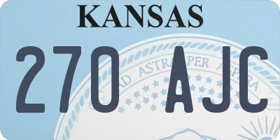 KS license plate 270AJC