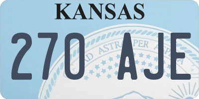 KS license plate 270AJE