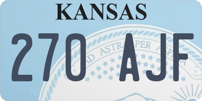 KS license plate 270AJF