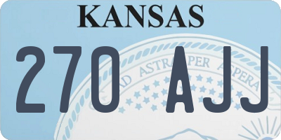KS license plate 270AJJ